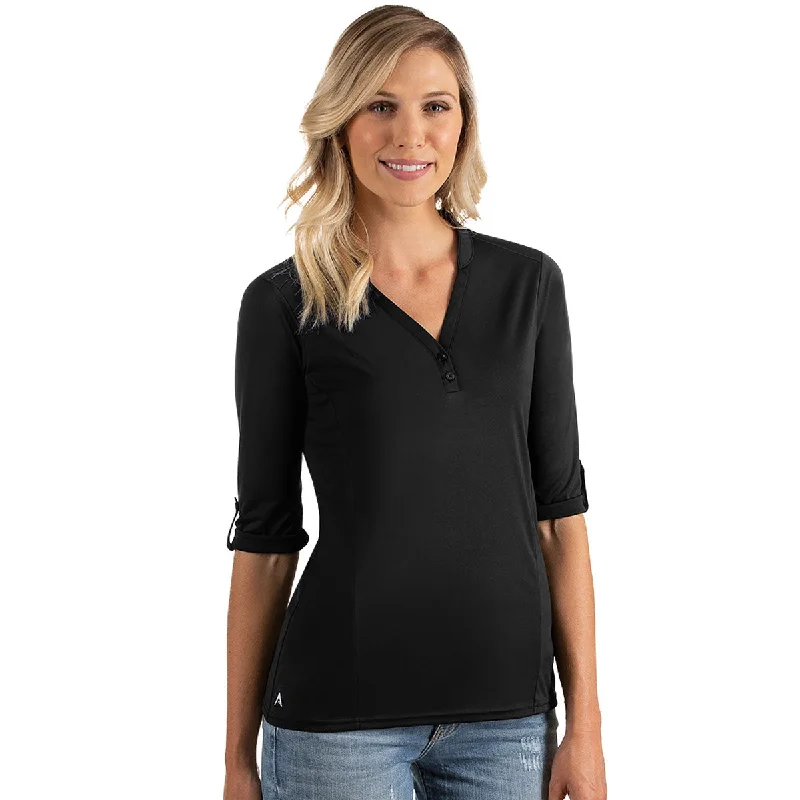 Antigua Women's Black Accolade Three Quarter Sleeve Top