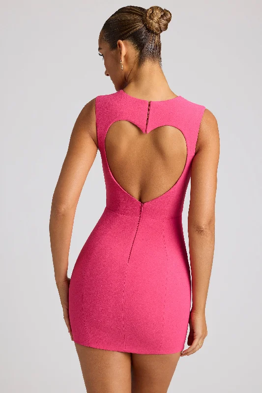 Heart Cut Out Mini Dress in Magenta