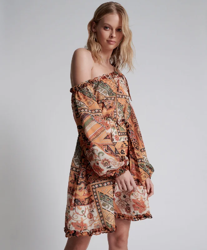 BAZAAR PAISLEY ONE SHOULDER DRESS