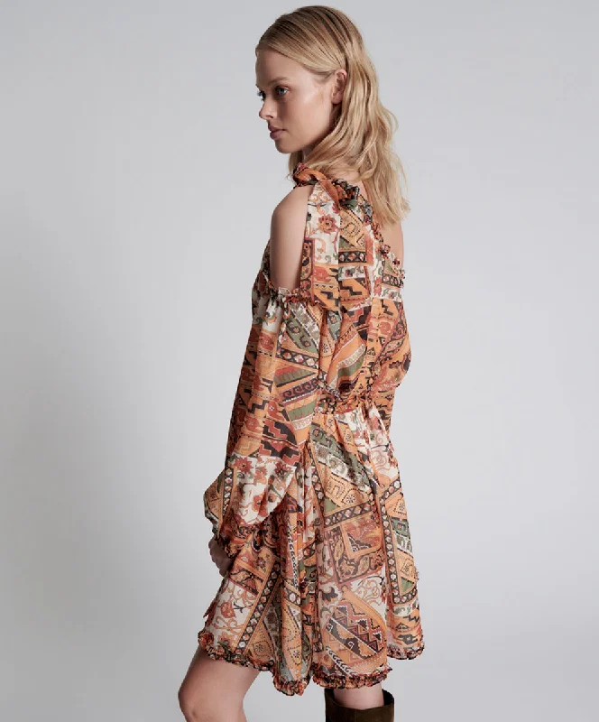 BAZAAR PAISLEY ONE SHOULDER DRESS