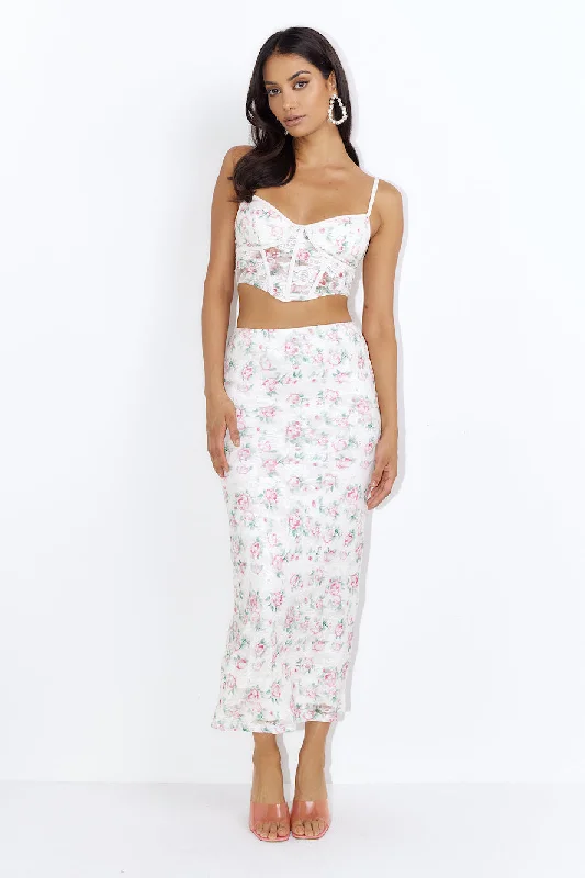 Dainty Touch Lace Maxi Skirt Pink