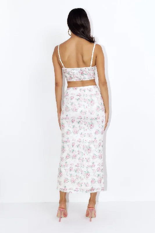 Dainty Touch Lace Maxi Skirt Pink