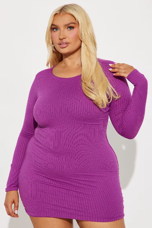 Dena Double Lined Mini Dress - Purple