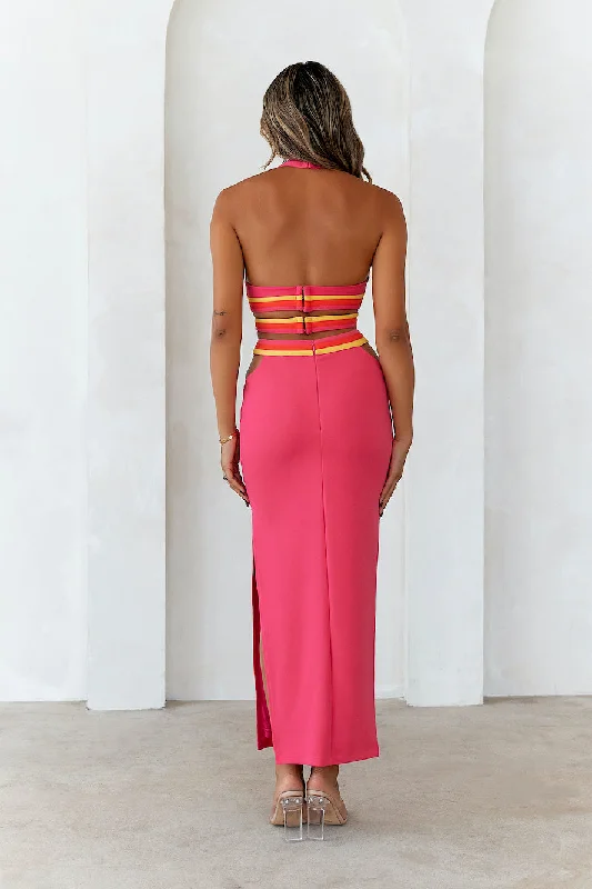 HELLO MOLLY Miami Sunset Strip Maxi Skirt Pink