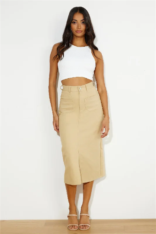 Influencer Look Midi Skirt Tan