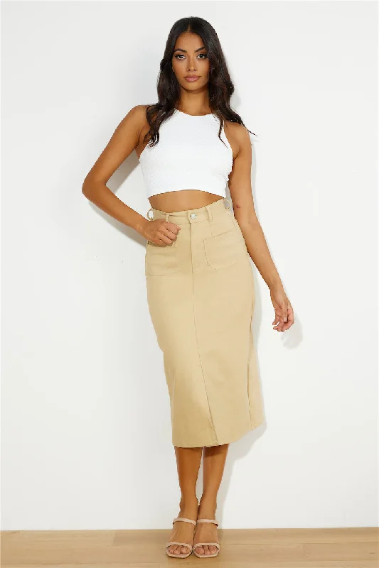 Influencer Look Midi Skirt Tan