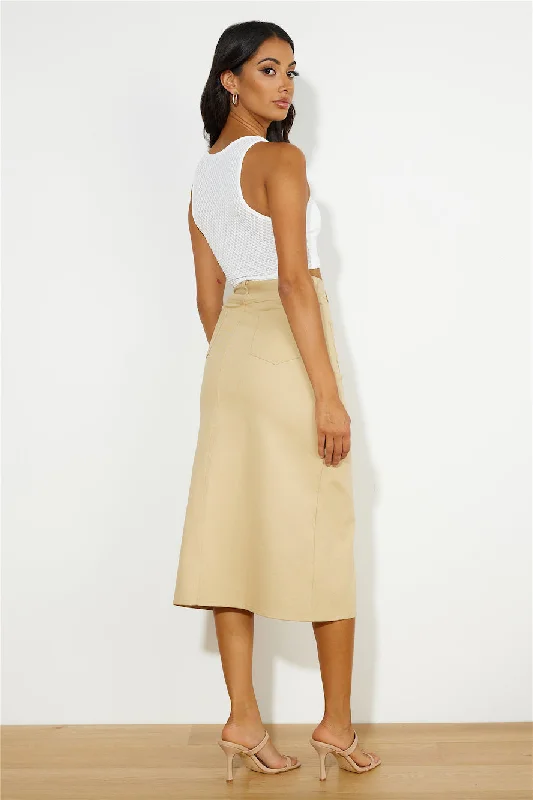 Influencer Look Midi Skirt Tan