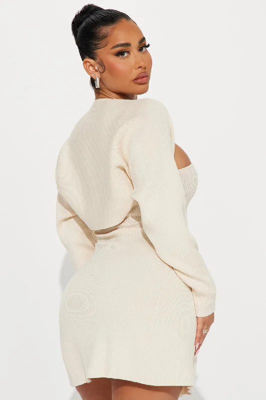 Kara Sweater Mini Dress Set - Cream