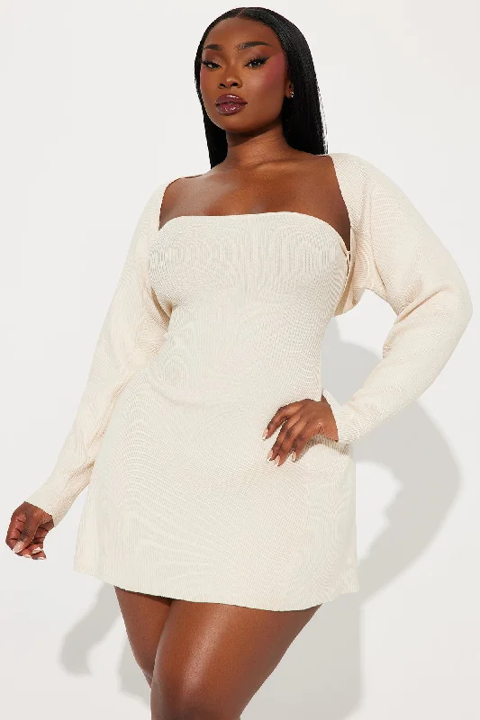 Kara Sweater Mini Dress Set - Cream