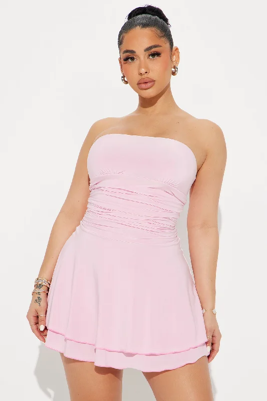 Kaylee Strapless Mini Dress - Pink