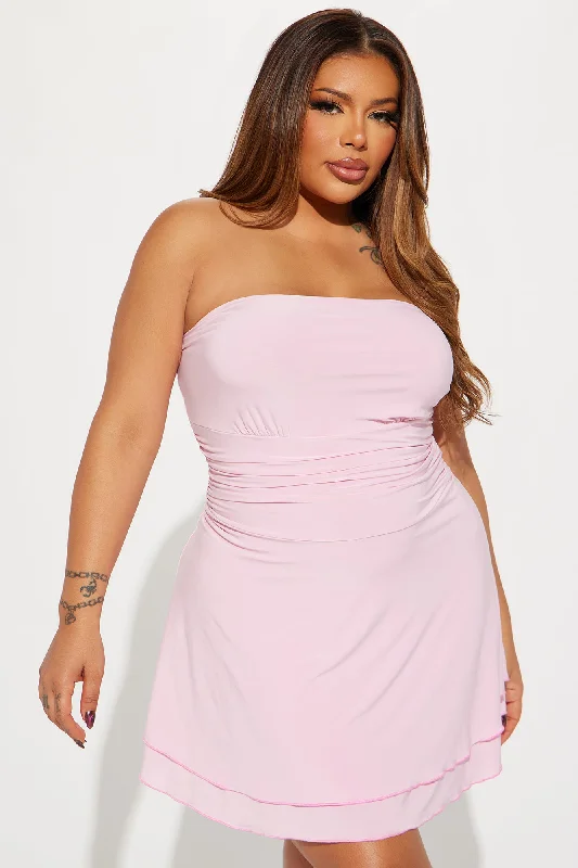 Kaylee Strapless Mini Dress - Pink