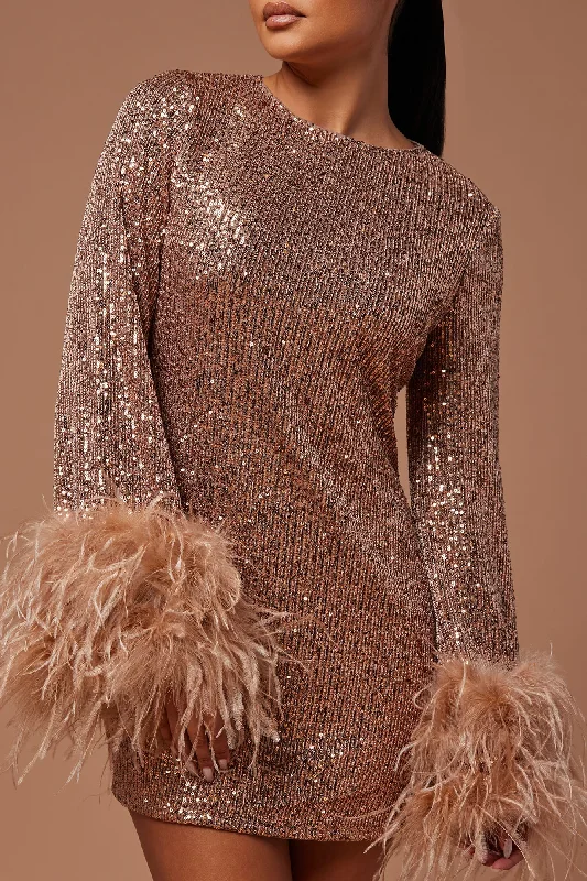 Mirabelle Sequin Mini Dress - Bronze