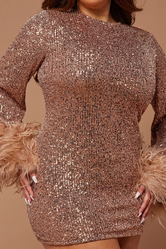 Mirabelle Sequin Mini Dress - Bronze