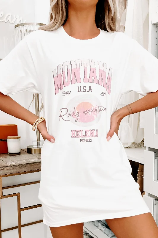 ""Montana Rocky Mountains"" Graphic - Multiple Shirt Options (White) - Print On Demand