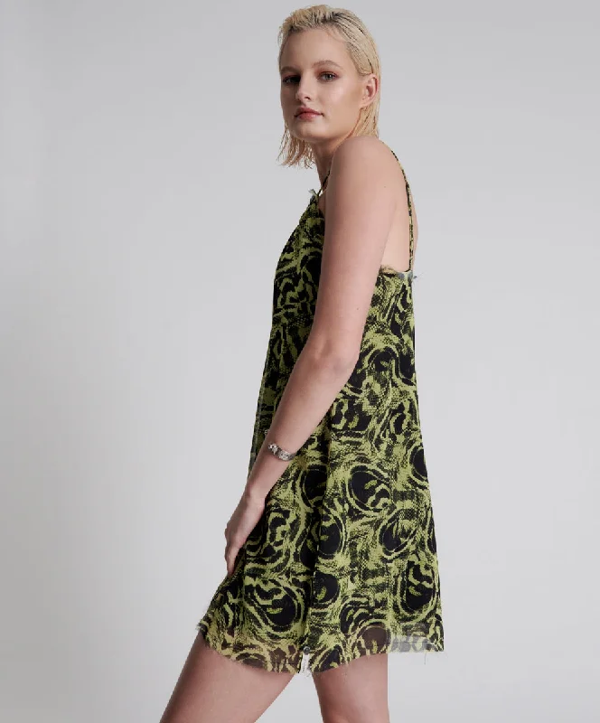 MYSTERIOUS SNAKE EYE SLIP DRESS