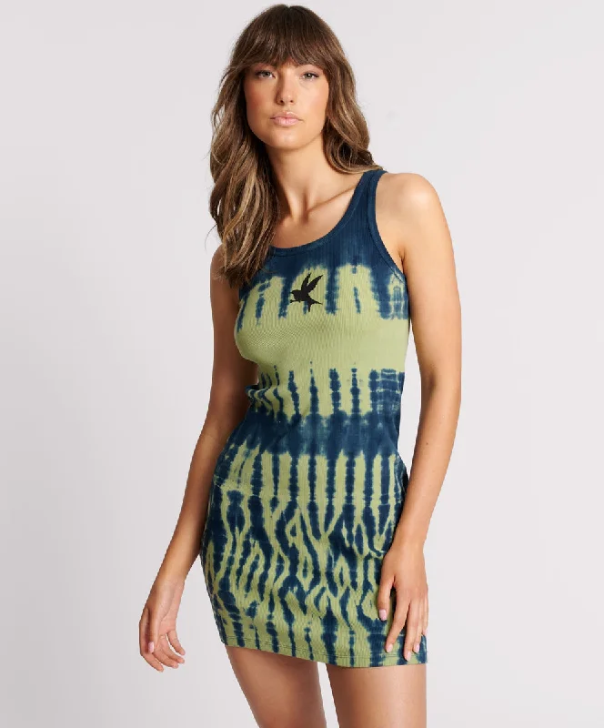 ONE TEASPOON TIE DYE RIB SINGLET MINI DRESS