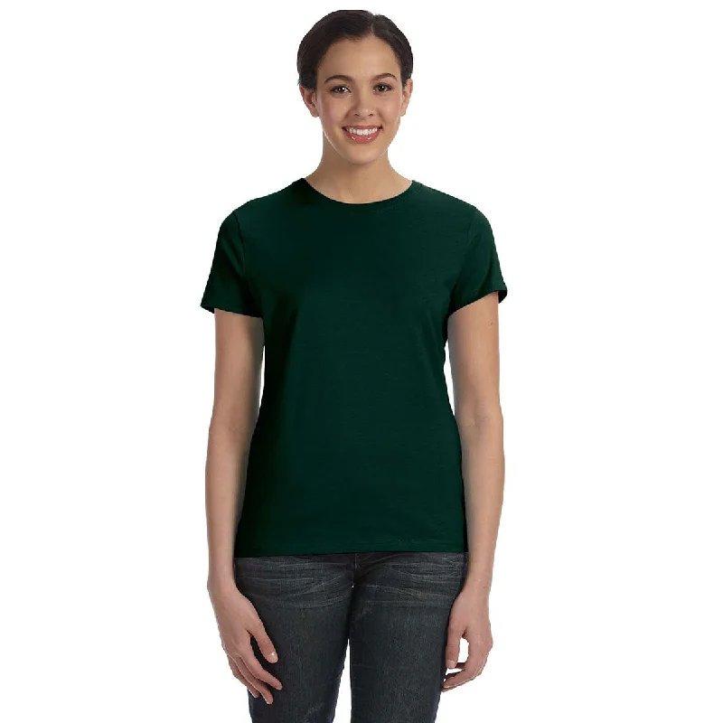 Hanes Women's Deep Forest 4.5 oz. 100% Ringspun Cotton nano-T T-Shirt