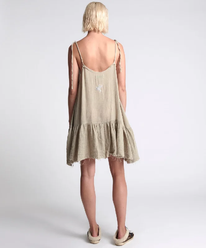 THE ICON STONE MUSLIN DRESS