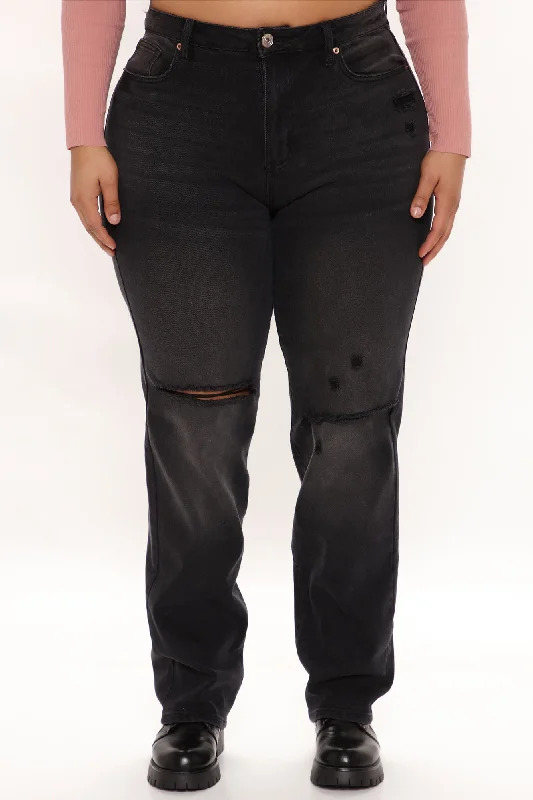 90's Nostalgia Straight Leg Jeans - Black