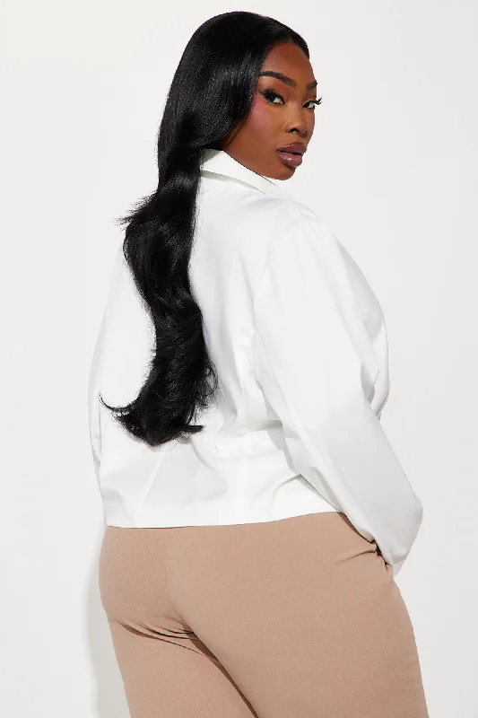 About My Business Cropped Blazer - Ivory