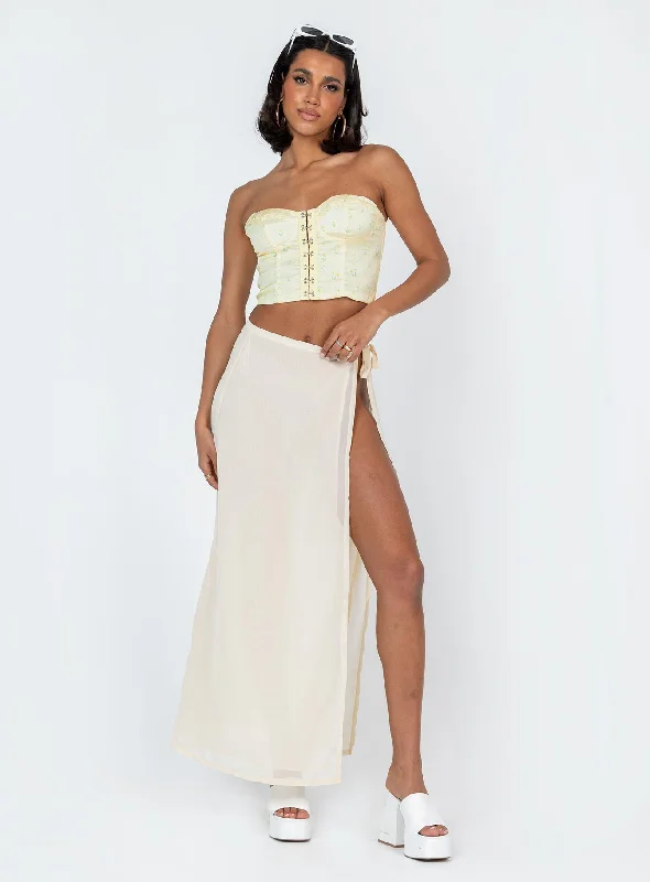 Allyson Strapless Top Yellow