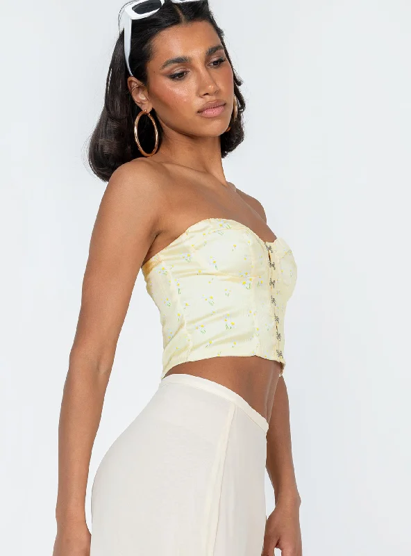 Allyson Strapless Top Yellow