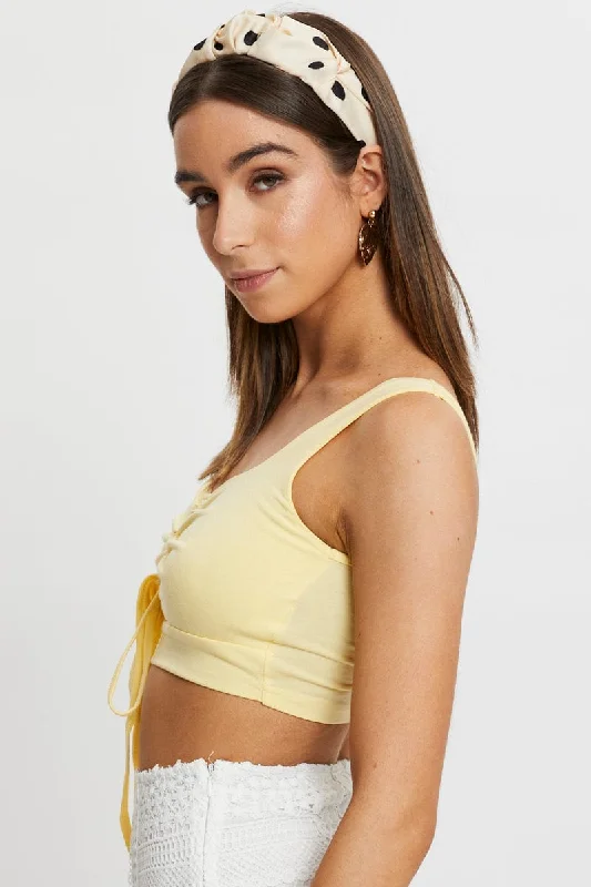 Light Must Drawstring Cut Out Rib Crop Top