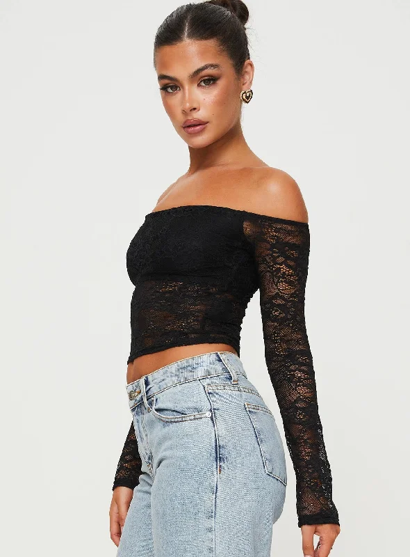 Charet Off The Shoulder Top Black