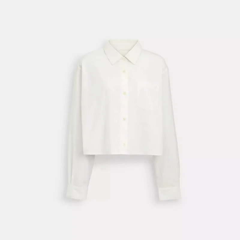 Coach Outlet Cropped Poplin Shirt In Organic Cotton