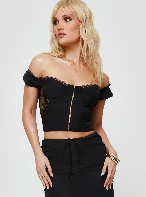 Cooloola Corset Top Black