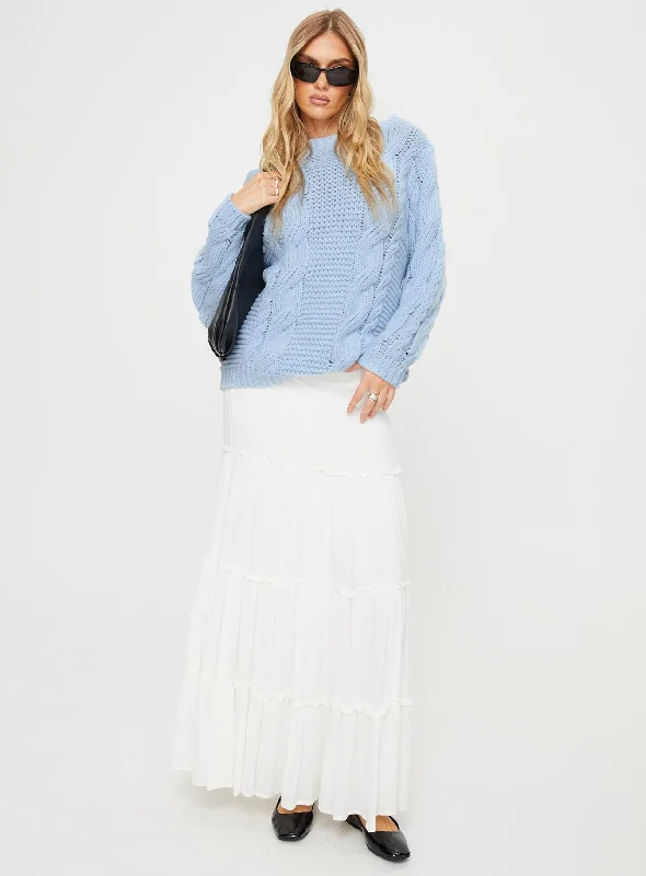 Ellison Cable Knit Sweater Light Blue