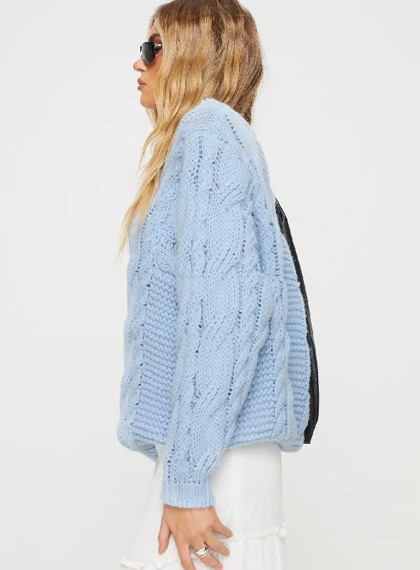 Ellison Cable Knit Sweater Light Blue