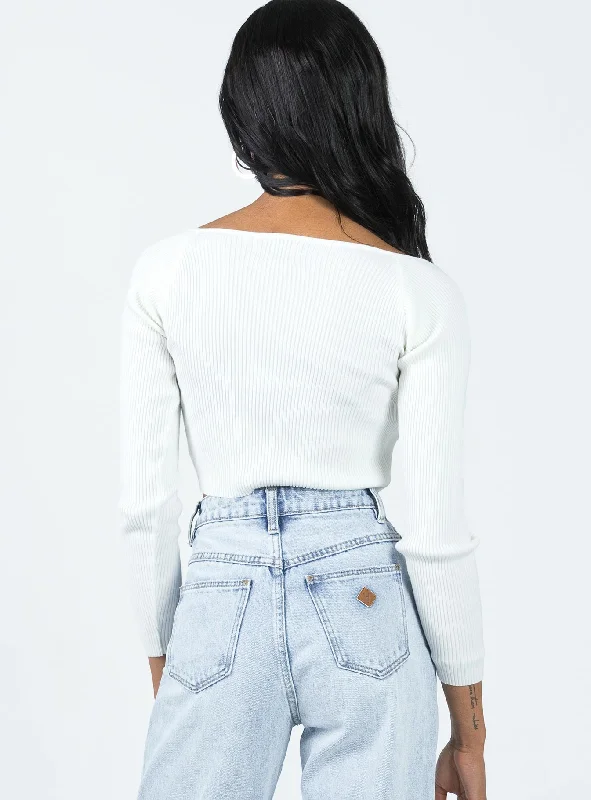 Farrington Long Sleeve Top White