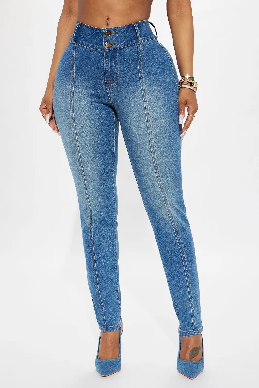 In Your Head Stretch Skinny Jeans - Medium Wash