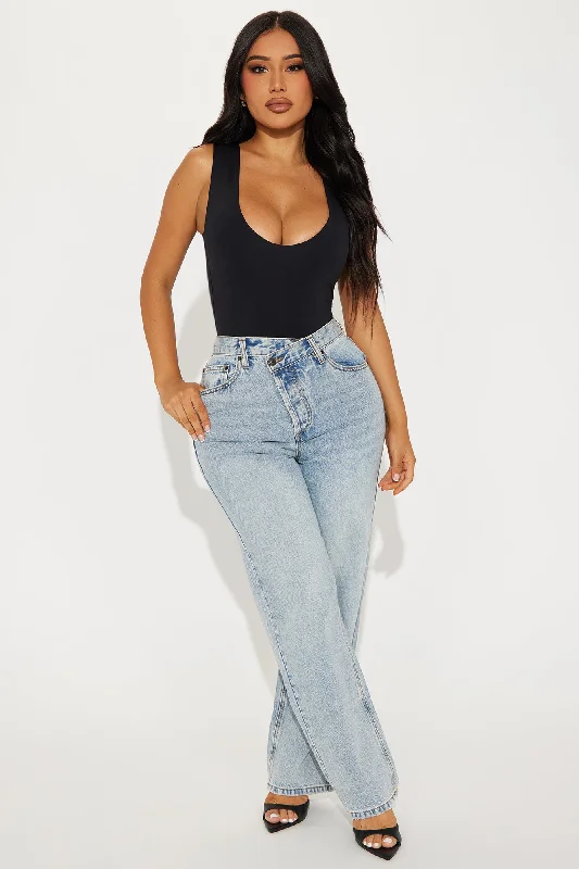 Kim Scoop Neck Bodysuit - Black