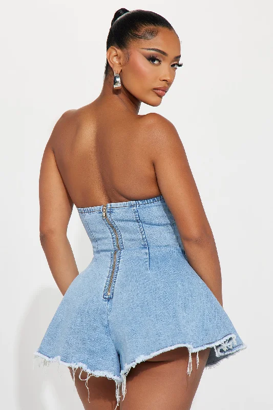 Kora Denim Romper - Light Wash