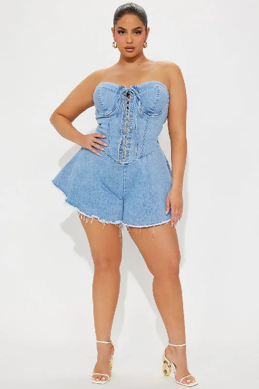 Kora Denim Romper - Light Wash