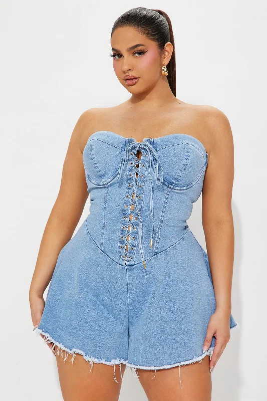 Kora Denim Romper - Light Wash