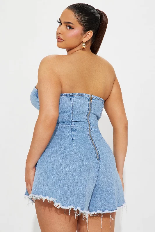 Kora Denim Romper - Light Wash