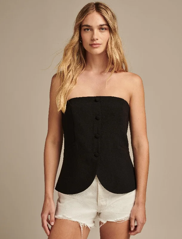 Lucky Brand Women's Button Front Vested Tube Top