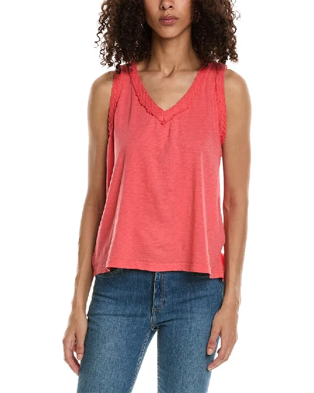 Michael Stars Dina Fabric Mix V-Neck Tank