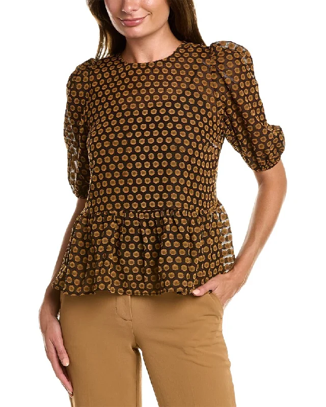 Nanette Nanette Lepore Clipped Dot Blouse