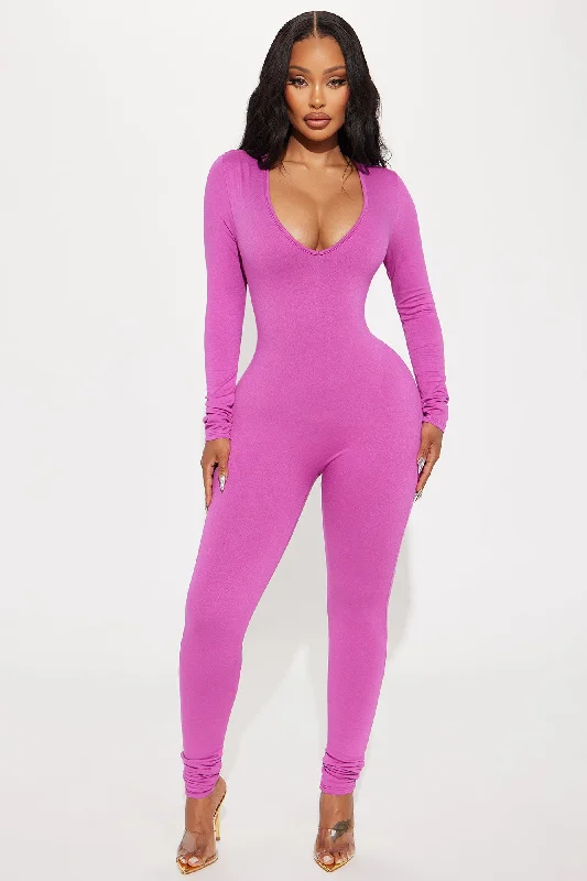 Natalia Smooth Snatched Jumpsuit - Magenta