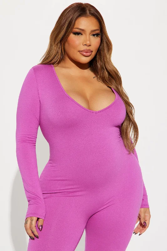 Natalia Smooth Snatched Jumpsuit - Magenta