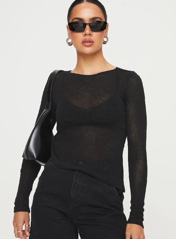 Pratt Long Sleeve Top Black