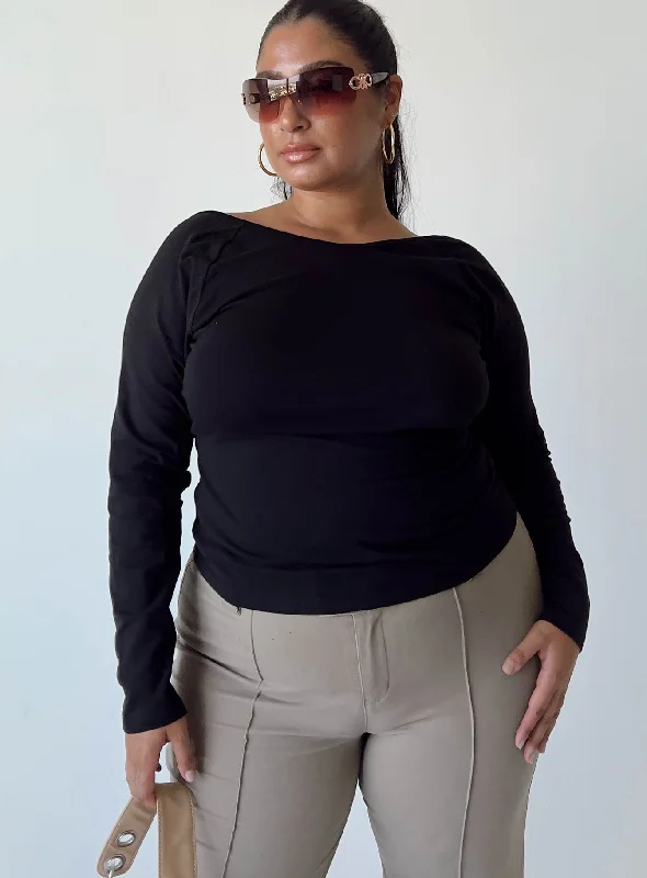 Rixie Long Sleeve Top Black Curve