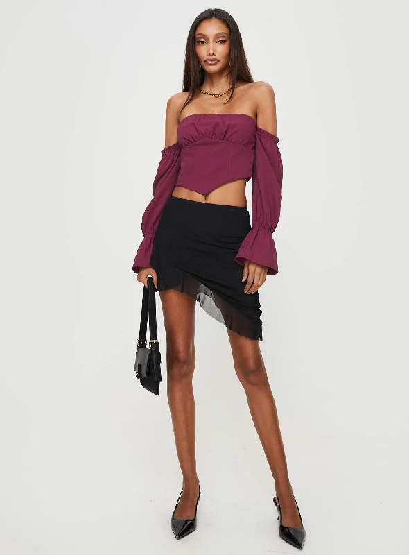 Siple Off The Shoulder Top Wine