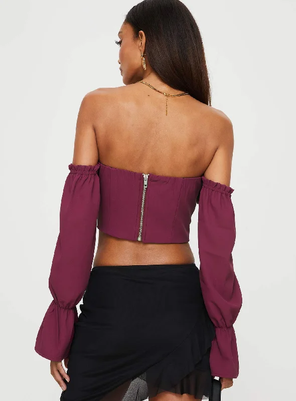 Siple Off The Shoulder Top Wine