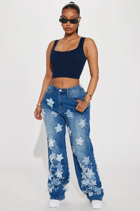 Star Of The Show Baggy Jeans - Medium Wash