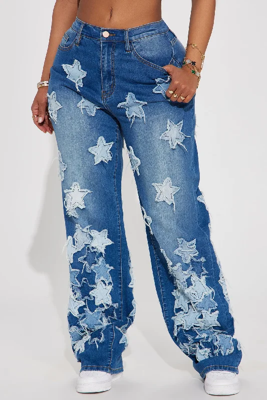 Star Of The Show Baggy Jeans - Medium Wash